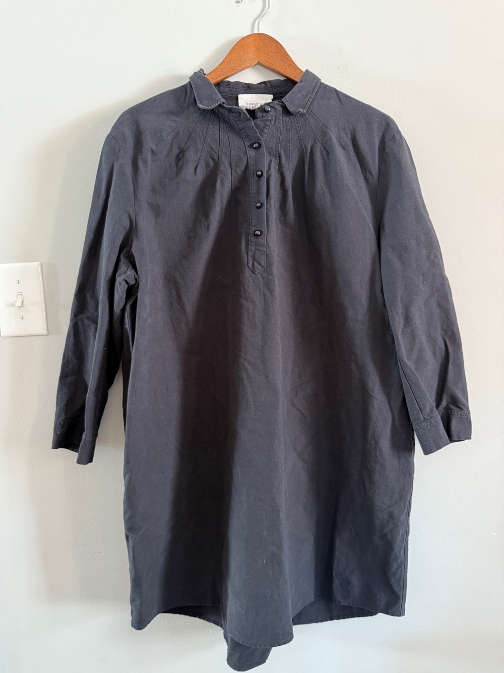 Tuckernuck Pomander Place Black Poplin Boxy Shirt Dress XXL KD Pockets